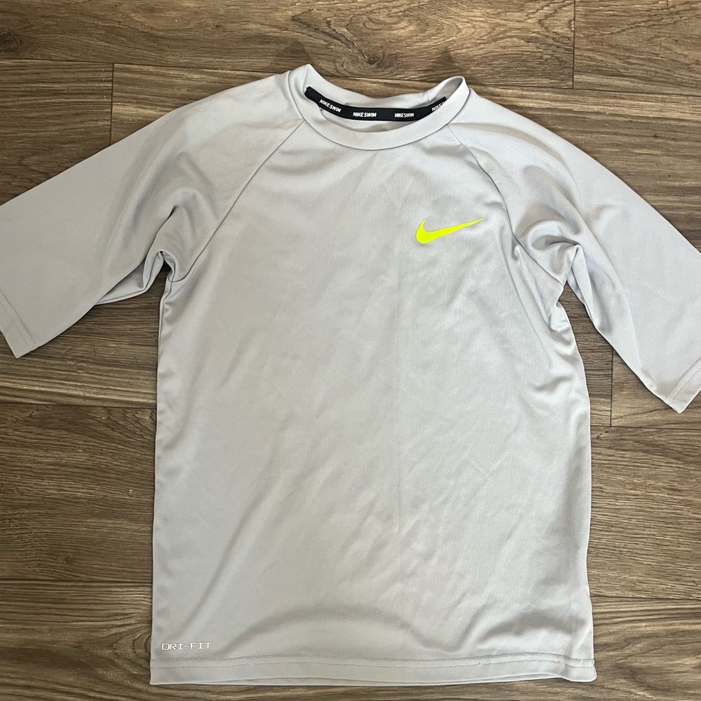 Nike Light Gray Boys Swim Shirt
